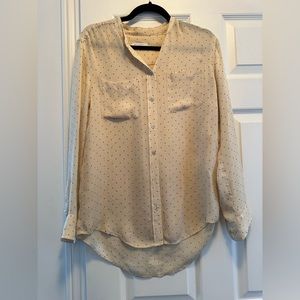 Equipment silk blouse with polkadots. Cream, size small
